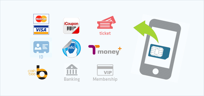 visa icoupon ticket profile nfc tmoney cashbee bank olleh